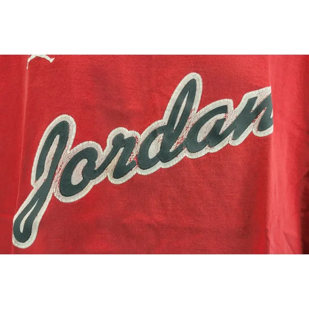 Vintage Men's Air Jordan 23 Red Cotton T-Shirt XL